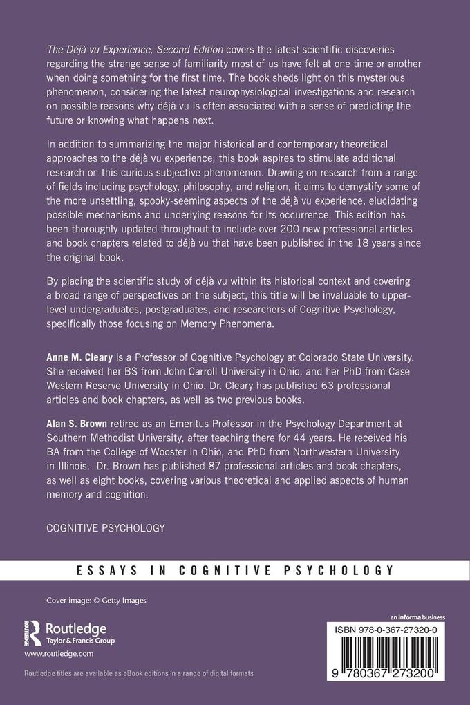 Weitere Ansicht: The Déjà Vu Experience | Anne M. Cleary, Alan S. Brown