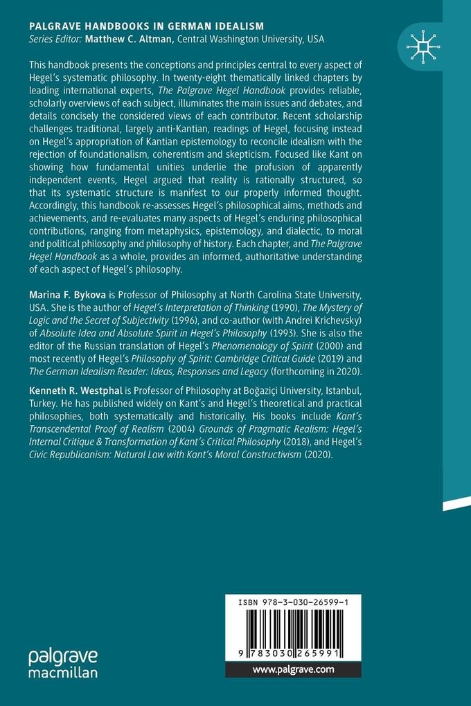 Weitere Ansicht: The Palgrave Hegel Handbook