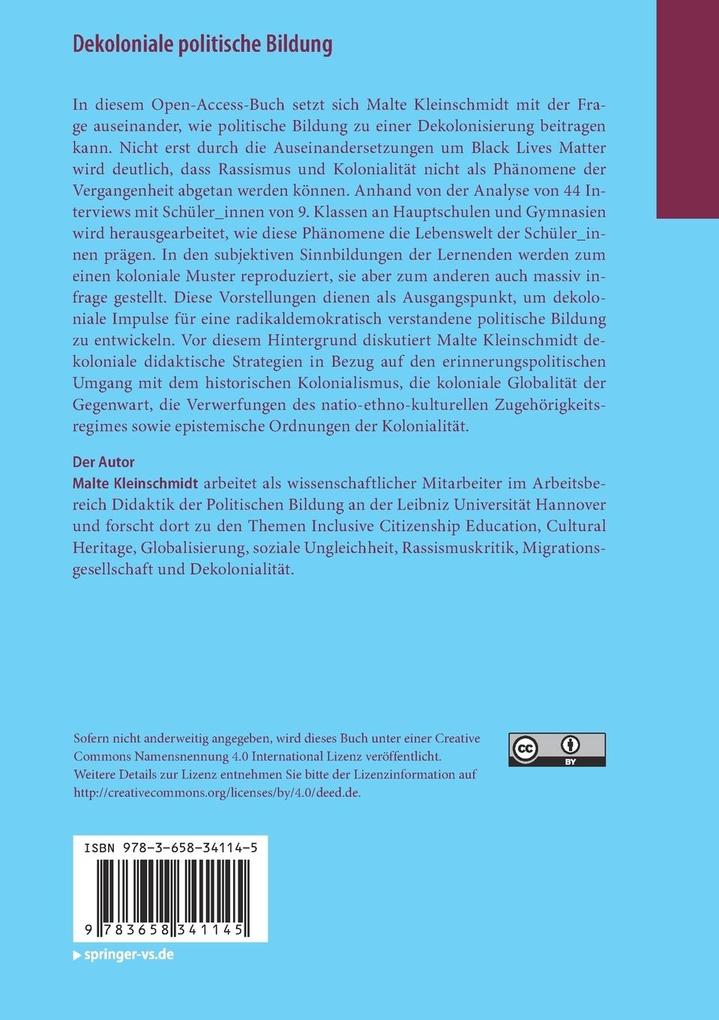 Weitere Ansicht: Dekoloniale politische Bildung | Malte Kleinschmidt