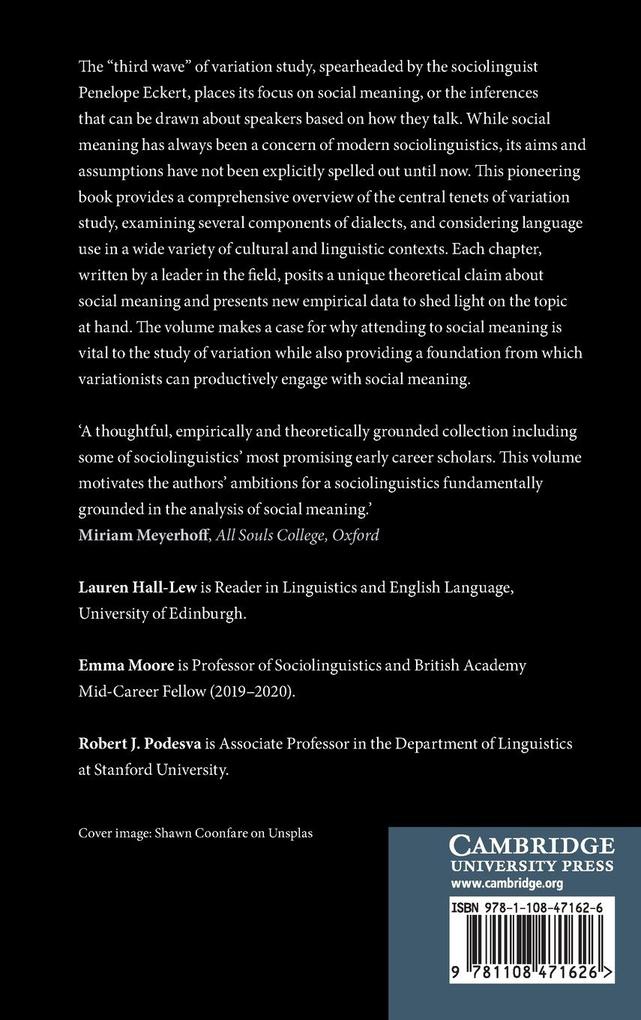 Weitere Ansicht: Social Meaning and Linguistic Variation