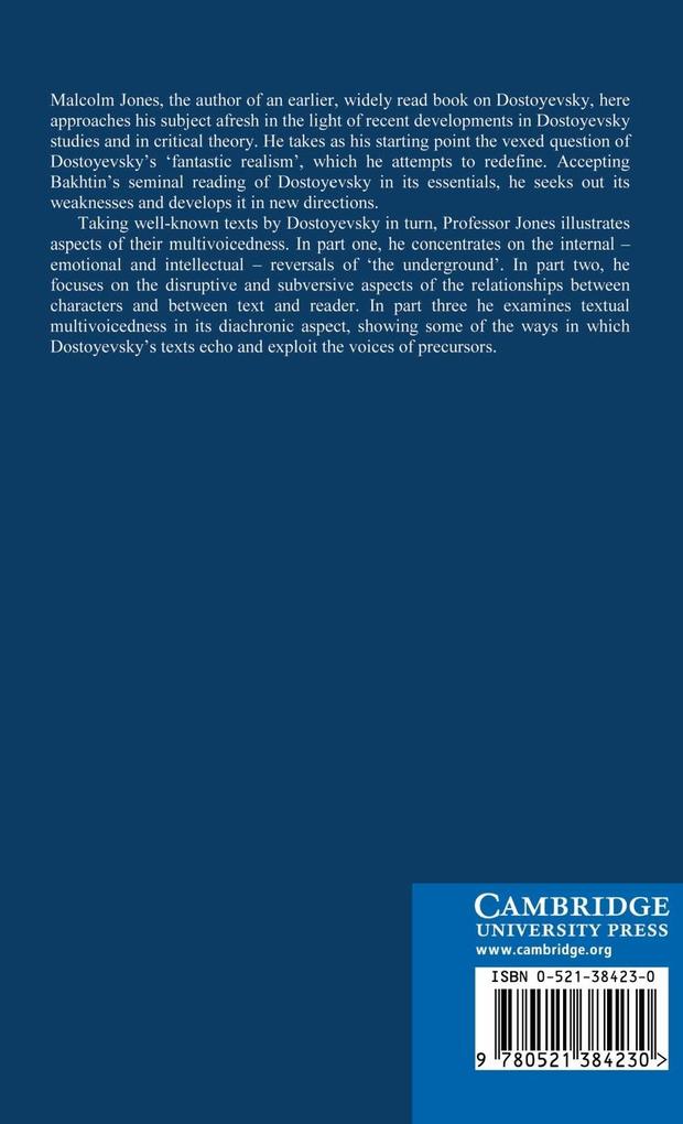 Weitere Ansicht: Dostoyevsky After Bakhtin | Malcolm V. Jones