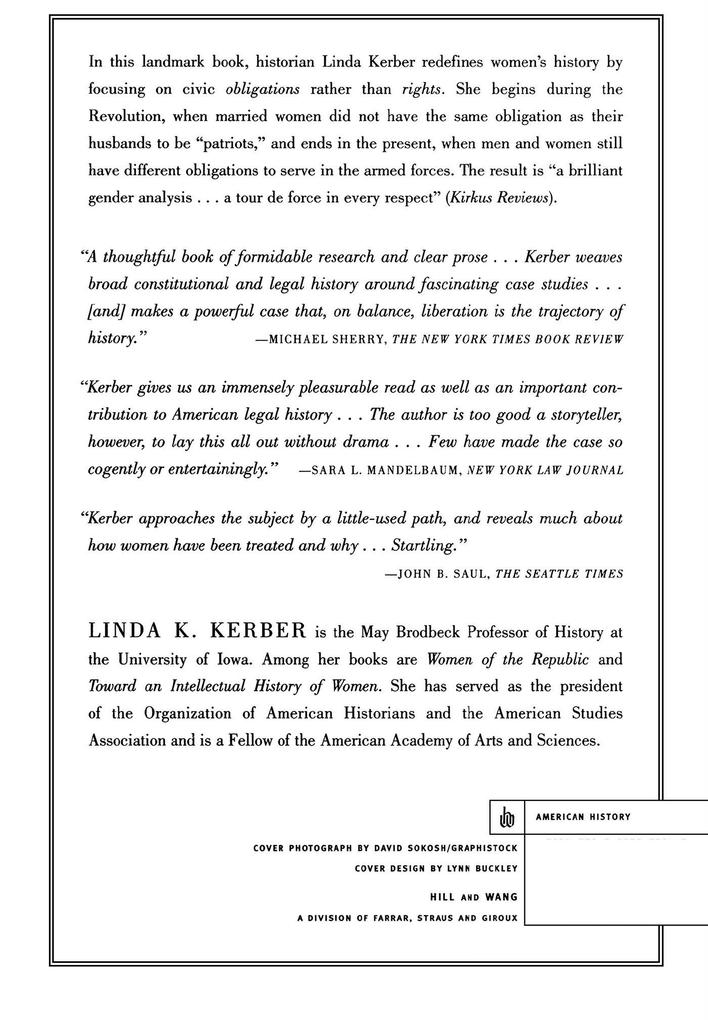Weitere Ansicht: No Constitutional Right to Be Ladies | Linda K. Kerber