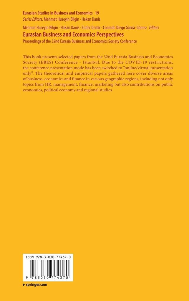 Weitere Ansicht: Eurasian Business and Economics Perspectives