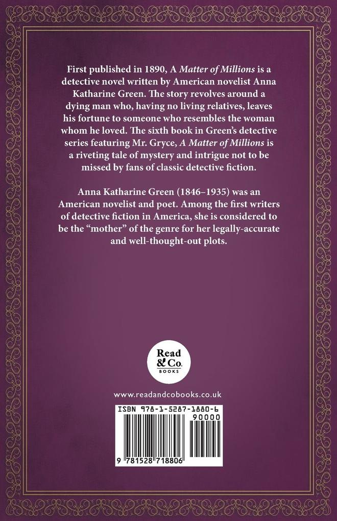Weitere Ansicht: A Matter of Millions | Anna Katharine Green