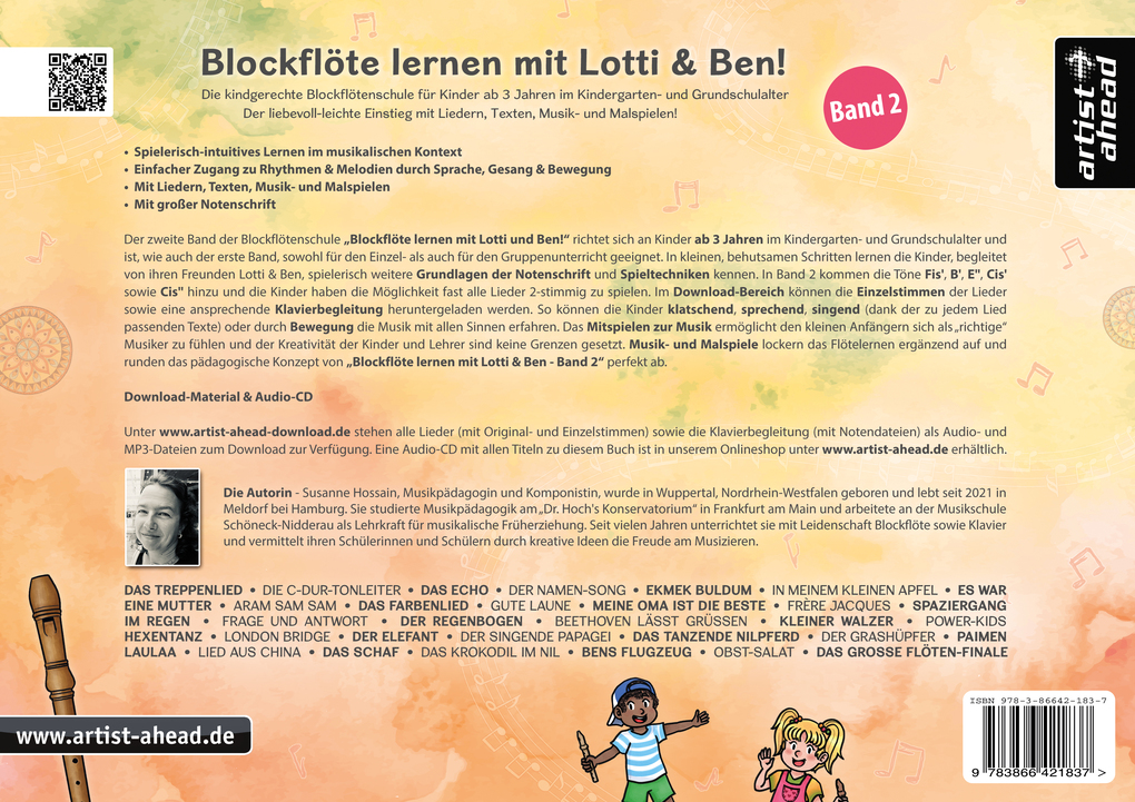 Weitere Ansicht: Blockflöte lernen mit Lotti & Ben - Band 2! | Susanne Hossain
