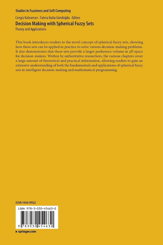 Weitere Ansicht: Decision Making with Spherical Fuzzy Sets