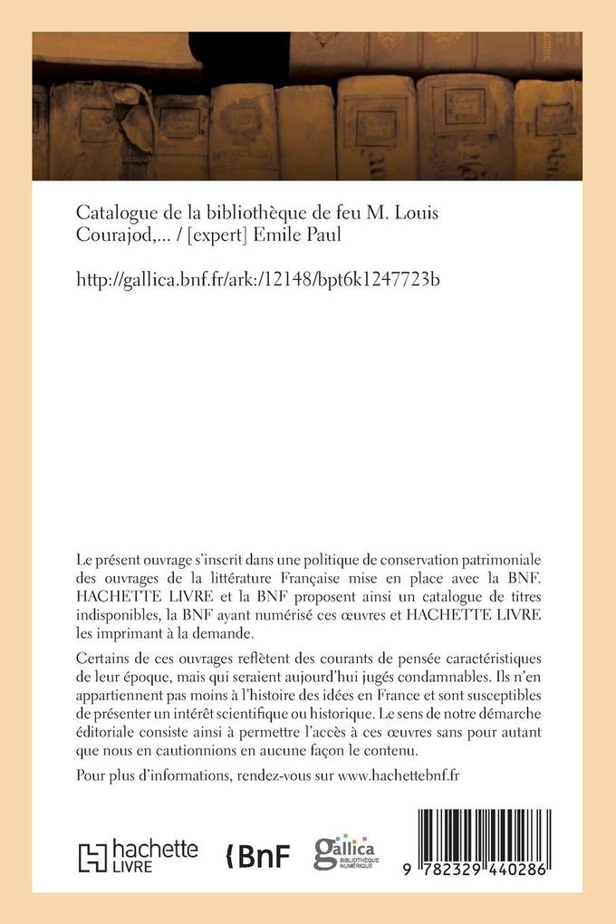 Weitere Ansicht: Catalogue de la Bibliothèque de Feu M. Louis Courajod | Emile Paul