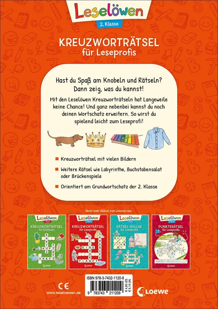 Weitere Ansicht: Leselöwen Kreuzworträtsel für Leseprofis - 2. Klasse (Rotorange)
