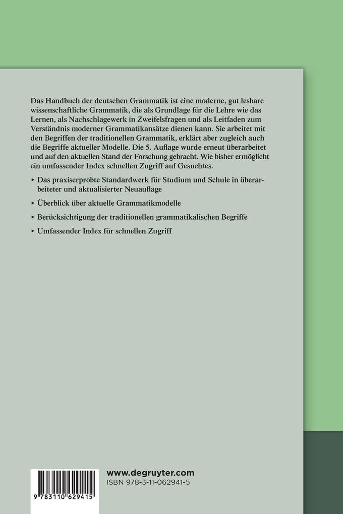 Weitere Ansicht: Handbuch der Deutschen Grammatik | Elke Hentschel, Harald Weydt