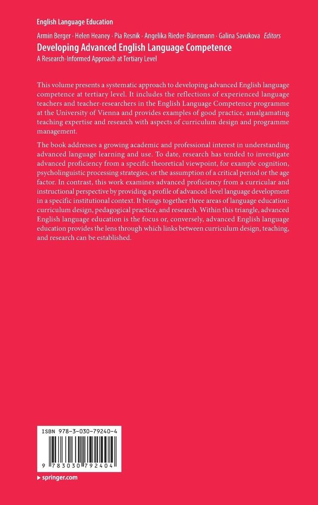 Weitere Ansicht: Developing Advanced English Language Competence