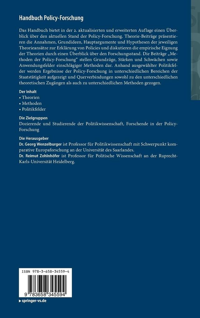 Weitere Ansicht: Handbuch Policy-Forschung