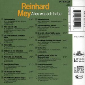 Weitere Ansicht: Alles Was Ich Habe | Reinhard Mey