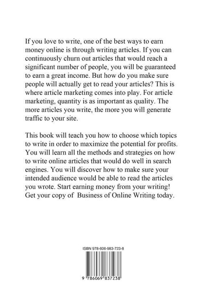 Weitere Ansicht: Business of Online Writing | Josef Doyle