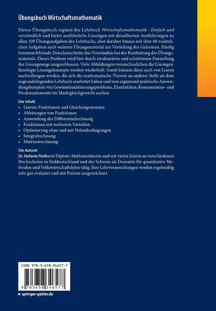 Weitere Ansicht: Übungsbuch Wirtschaftsmathematik | Stefanie Flotho