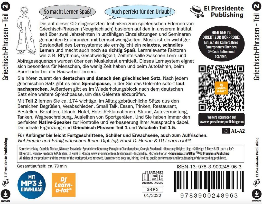 Weitere Ansicht: Griechisch-Phrasen spielerisch erlernt.Tl.2,1 Audio-CD mit MP3-Download | Horst Florian