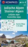 KOMPASS Wanderkarte Julische Alpen/Julijske alpe, Steiner Alpen/Kamniske alpe 1:75 000