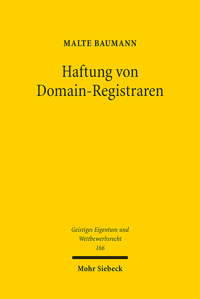 Produktbild: Haftung von Domain-Registraren | Malte Baumann