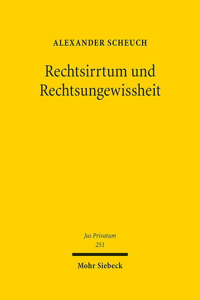 Produktbild: Rechtsirrtum und Rechtsungewissheit | Alexander Scheuch