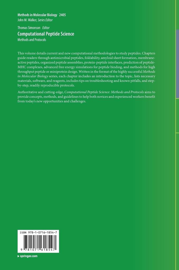 Weitere Ansicht: Computational Peptide Science