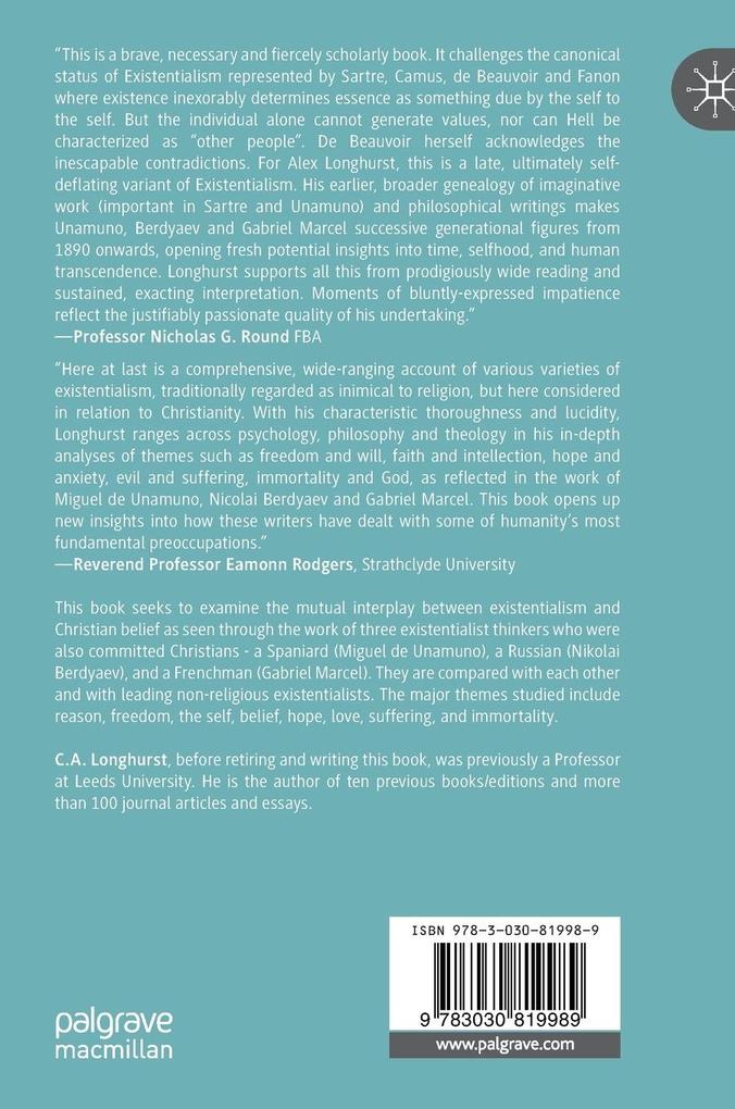 Weitere Ansicht: Unamuno, Berdyaev, Marcel | C. A. Longhurst