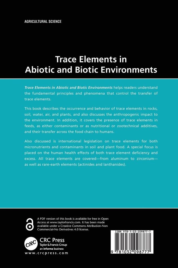 Weitere Ansicht: Trace Elements in Abiotic and Biotic Environments | Alina Kabata-Pendias, Barbara Szteke