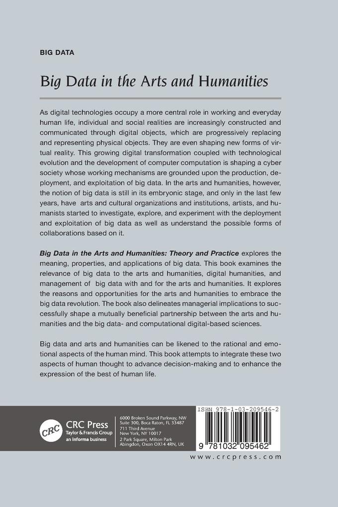 Weitere Ansicht: Big Data in the Arts and Humanities | Giovanni Schiuma, Daniela Carlucci