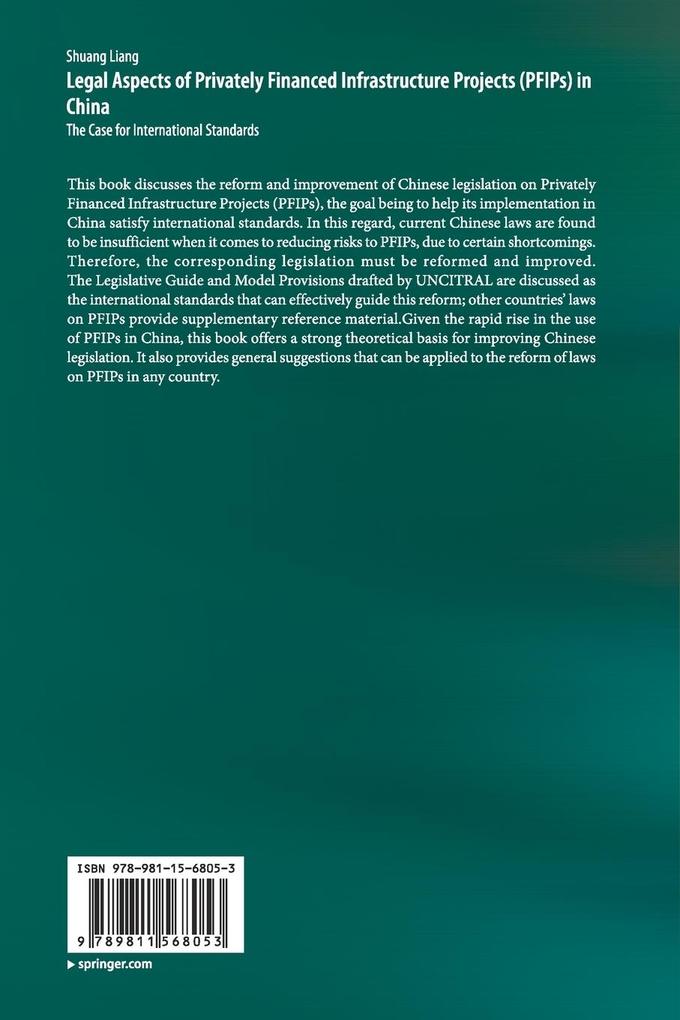 Weitere Ansicht: Legal Aspects of Privately Financed Infrastructure Projects (PFIPs) in China | Shuang Liang