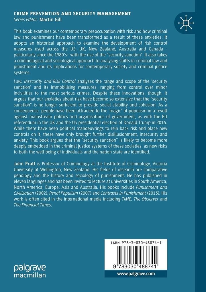 Weitere Ansicht: Law, Insecurity and Risk Control | John Pratt
