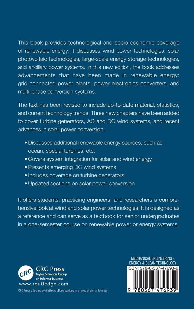 Weitere Ansicht: Wind and Solar Power Systems | Omid Beik, Mukund R. Patel