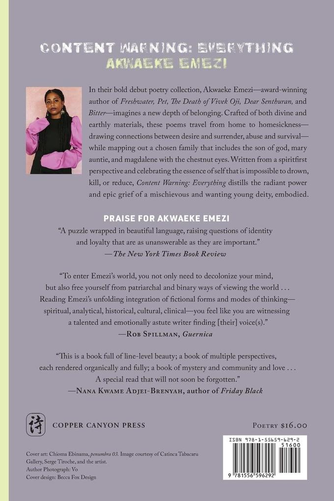 Weitere Ansicht: Content Warning: Everything | Akwaeke Emezi