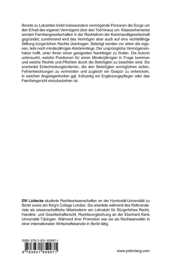 Weitere Ansicht: Minderjährige als Vermögensnachfolger | Elfi Lüdecke