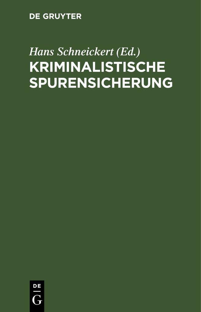 Produktbild: Kriminalistische Spurensicherung