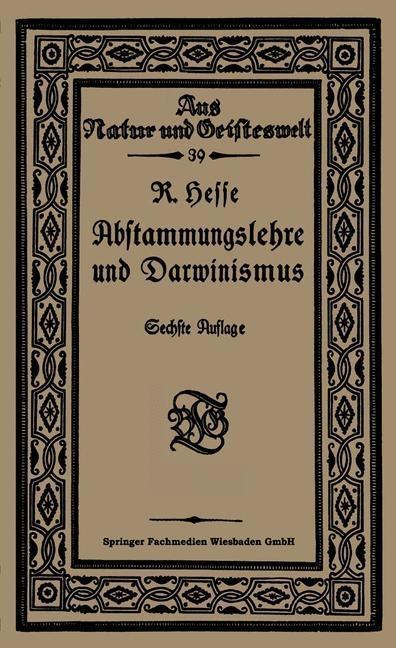 Produktbild: Abstammungslehre und Darwinismus | Richard Hesse, Prof. Dr. Richard Hesse