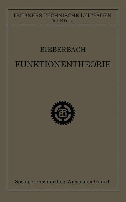 Produktbild: Funktionentheorie | Ludwig Bieberbach
