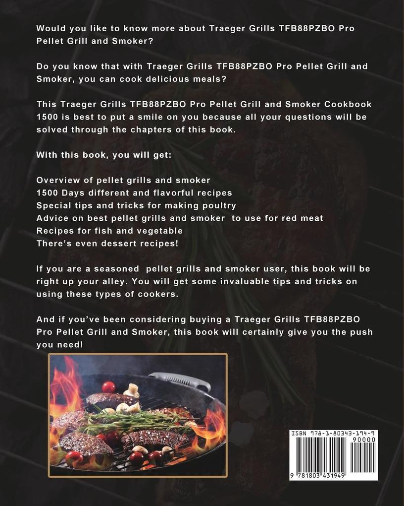 Weitere Ansicht: Traeger Grills TFB88PZBO Pro Pellet Grill and Smoker Cookbook 1500 | Johnny Morgan