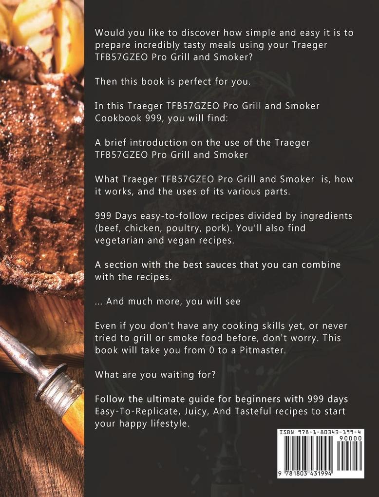 Weitere Ansicht: Traeger TFB57GZEO Pro Grill and Smoker Cookbook 999 | Emily Ochoa