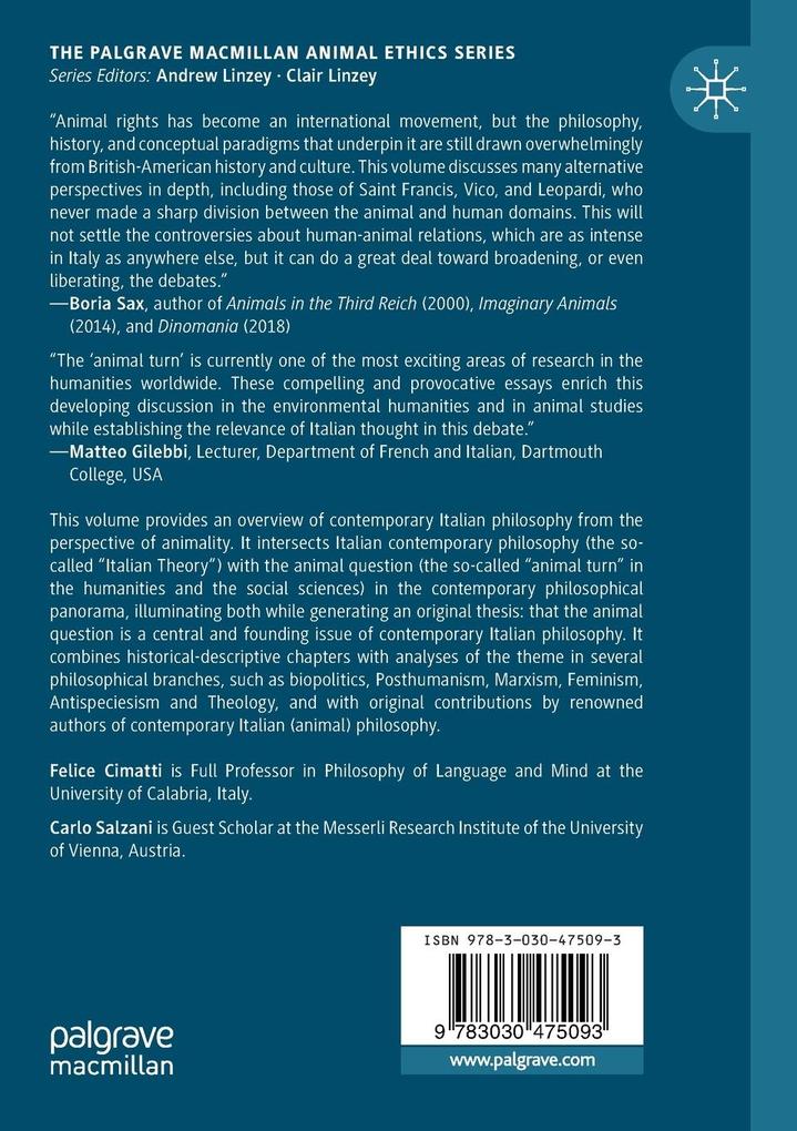 Weitere Ansicht: Animality in Contemporary Italian Philosophy