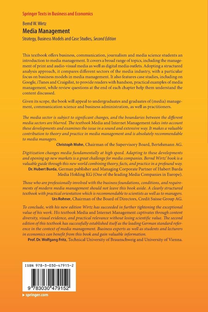 Weitere Ansicht: Media Management | Bernd W. Wirtz