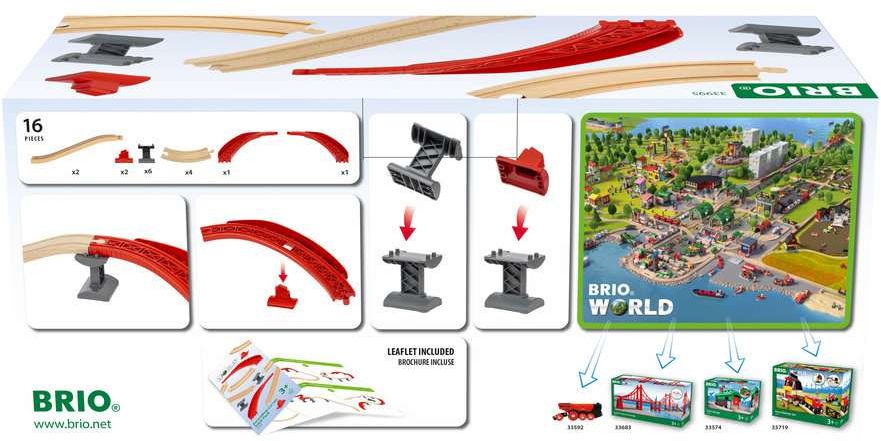 Weitere Ansicht: BRIO World 33995 Schienenpaket Berg und Tal - 16-teiliges Schienenpaket mit vielen tollen Layout-Möglichkeiten für großen Eisenbahn-Spielspaß