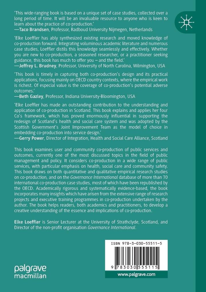 Weitere Ansicht: Co-Production of Public Services and Outcomes | Elke Loeffler