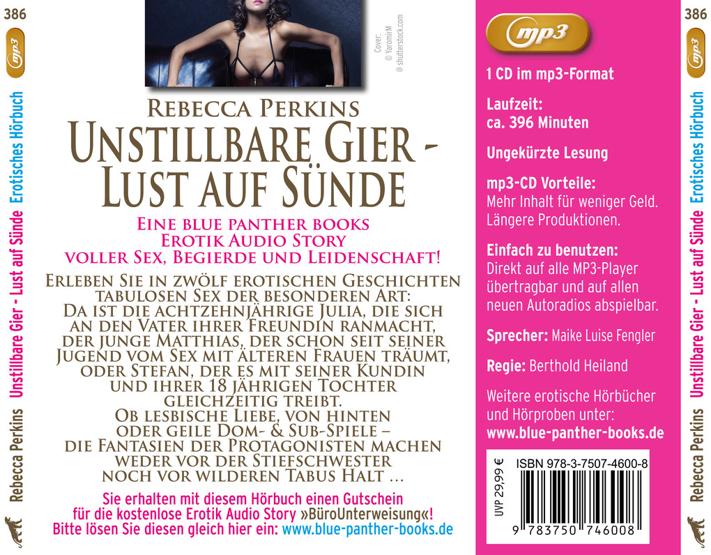 Weitere Ansicht: Unstillbare Gier - Lust auf Sünde | 11 geile erotische Geschichten | Erotik Audio Story | Erotisches | Rebecca Perkins