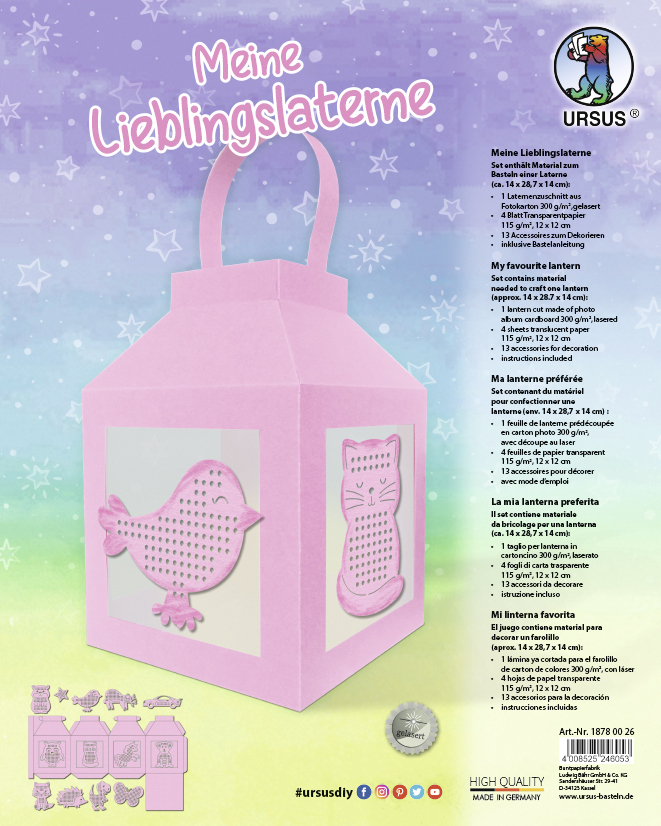 Produktbild: URSUS Laternenzeit Meine Lieblingslaterne, rosa