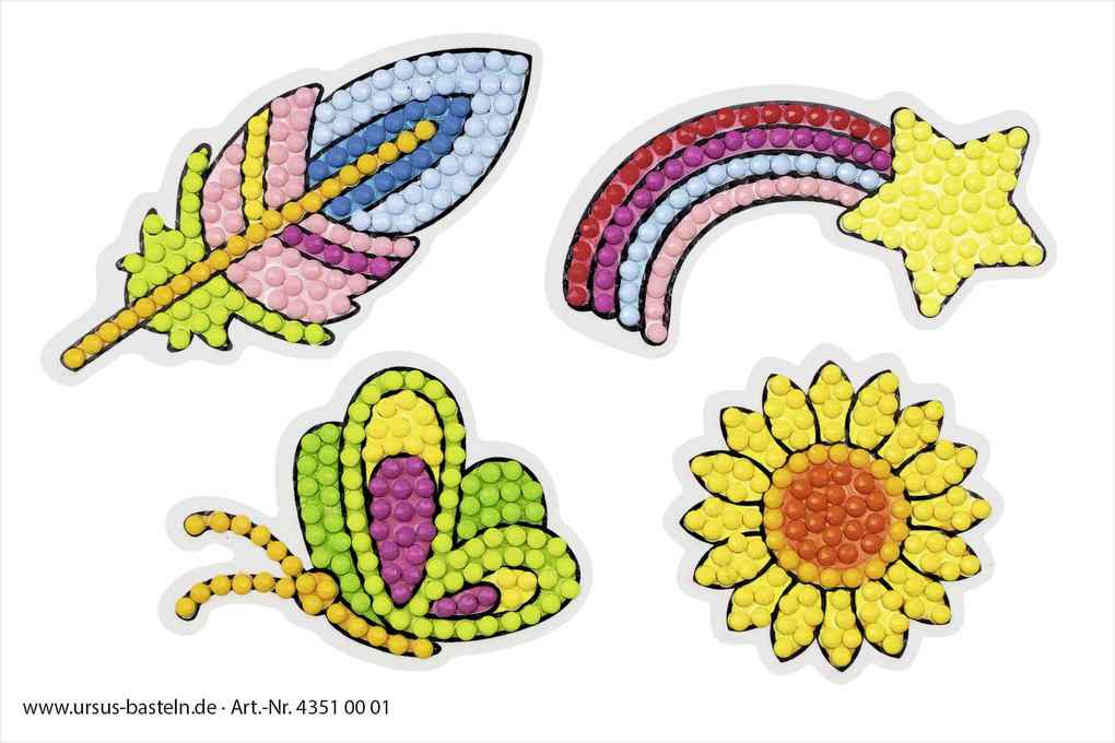 Weitere Ansicht: URSUS Kinder-Bastelsets Diamod Painting Creative Set Magic, 2er Karten