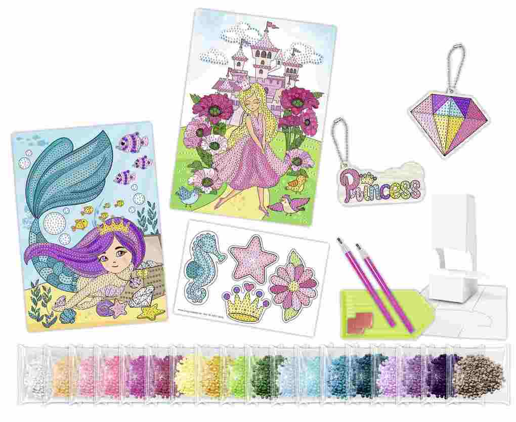 Weitere Ansicht: URSUS Kinder-Bastelsets Diamod Painting Creative Set Princess, 2er Karten