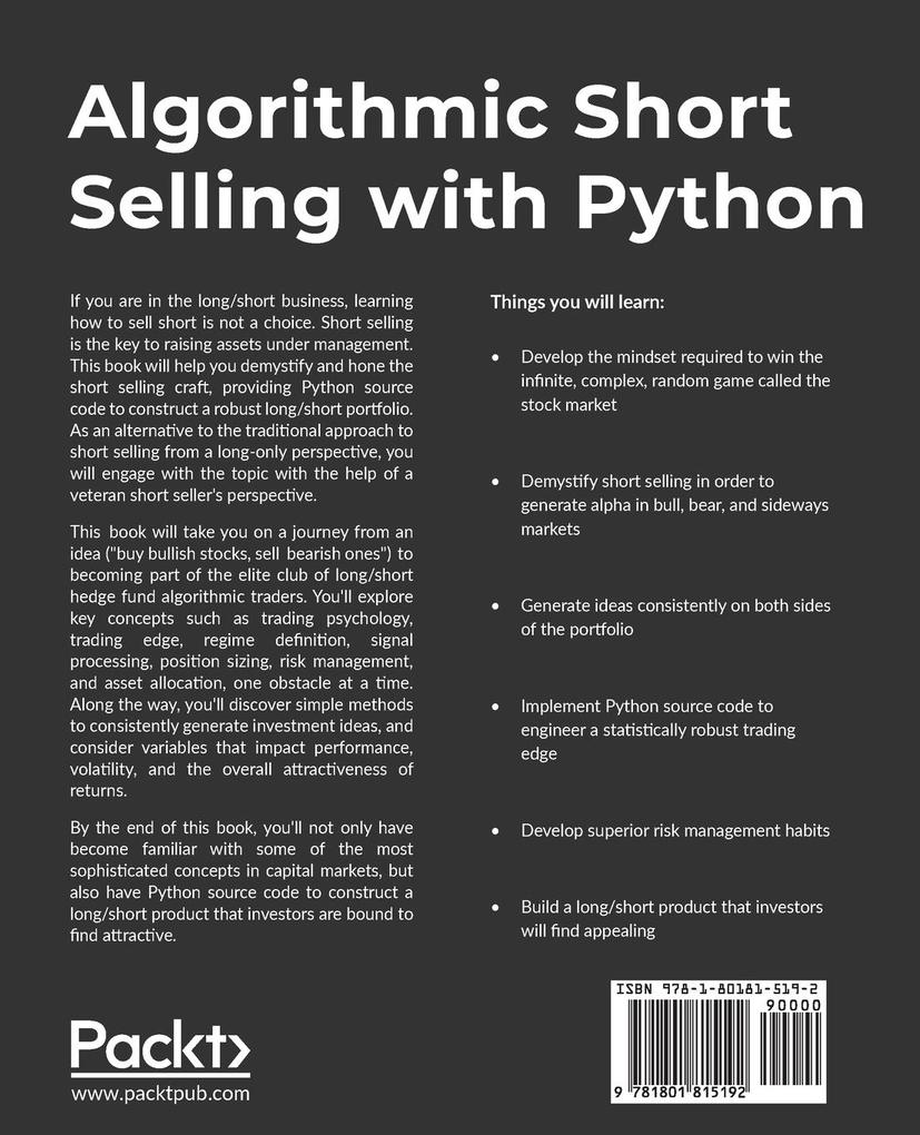 Weitere Ansicht: Algorithmic Short Selling with Python | Laurent Bernut