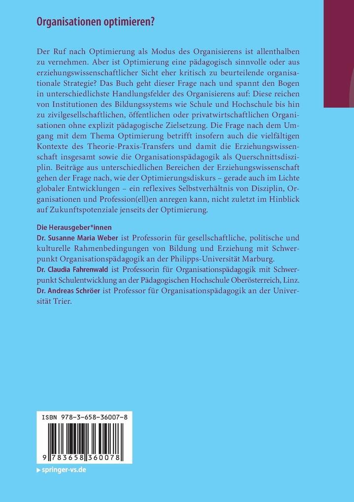 Weitere Ansicht: Organisationen optimieren?