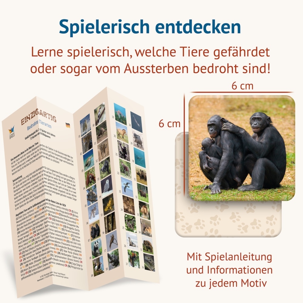 Weitere Ansicht: Einzigartig - Bedrohte Tierarten - Memospiel | Tanja Philippeit