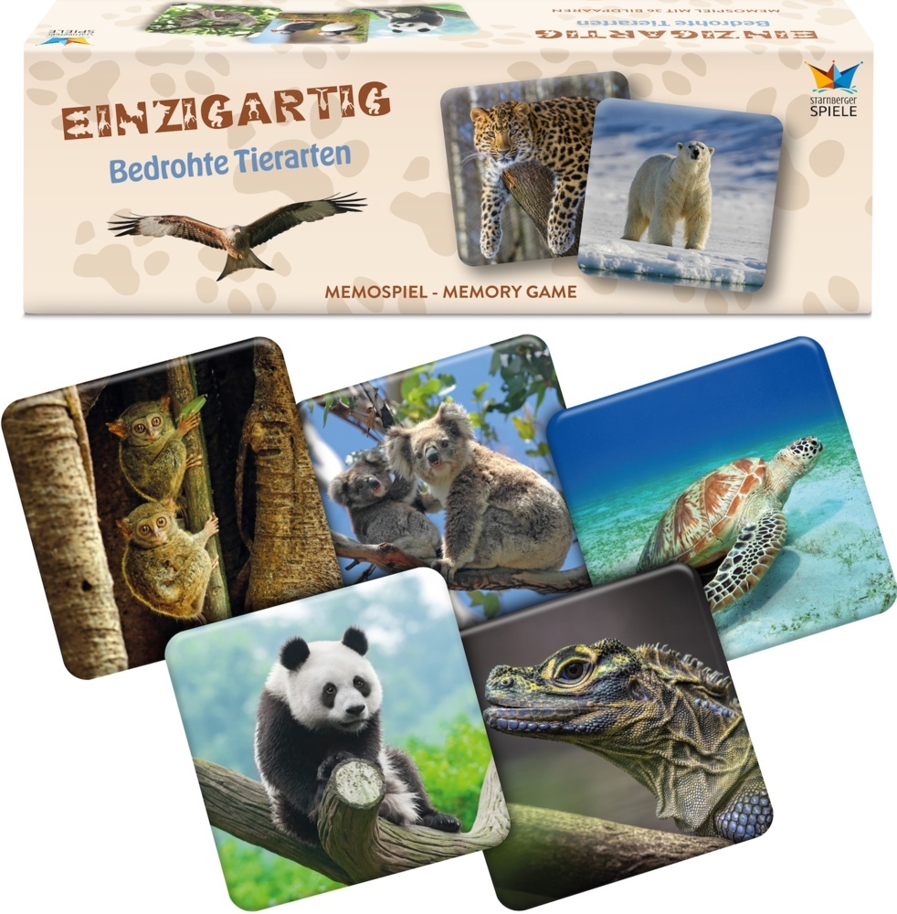 Weitere Ansicht: Einzigartig - Bedrohte Tierarten - Memospiel | Tanja Philippeit