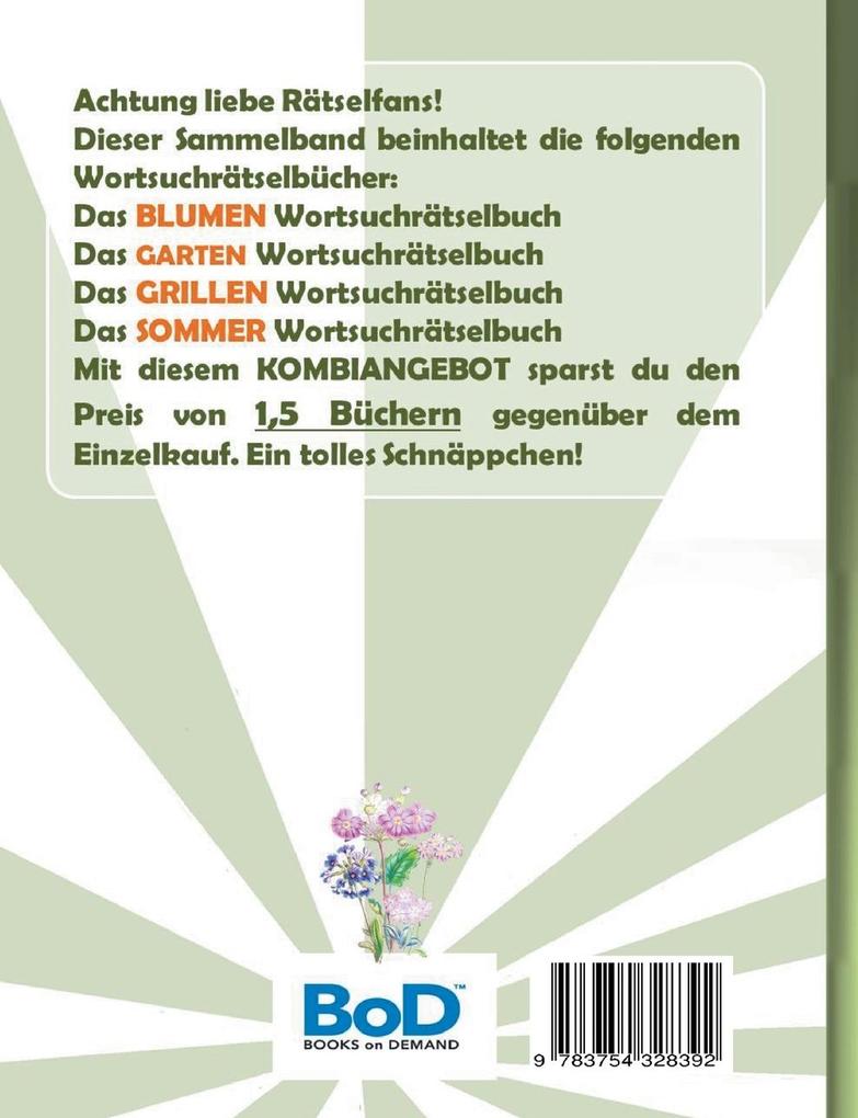 Weitere Ansicht: WORTSUCHRÄTSEL 4 in 1 SAMMELBAND BLUMEN, GARTEN, GRILLEN und SOMMER | Brian Gagg