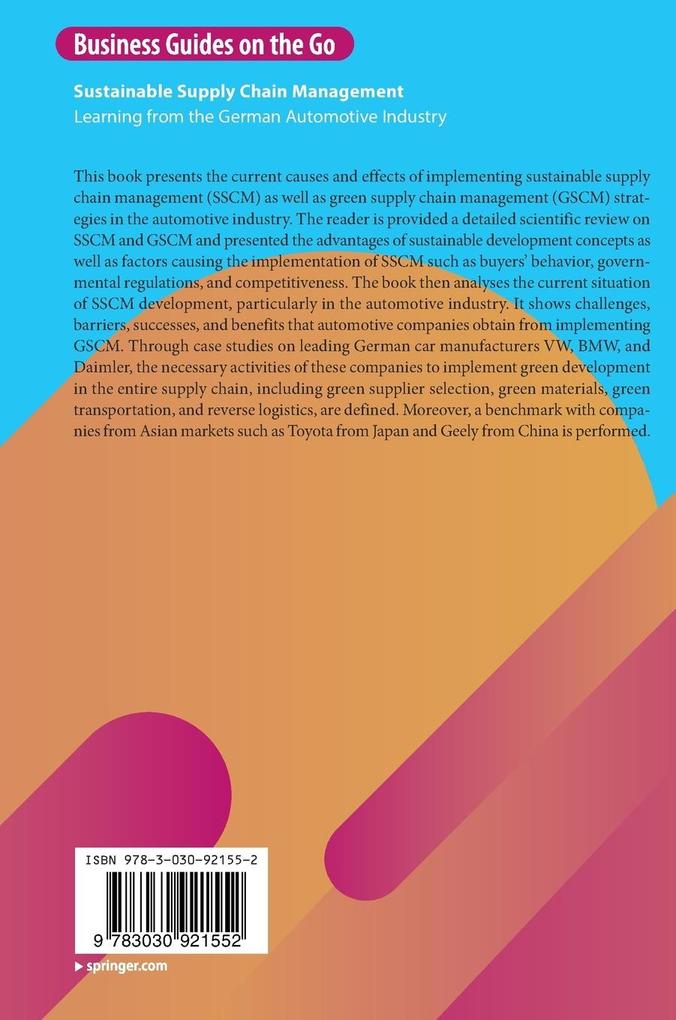 Weitere Ansicht: Sustainable Supply Chain Management | Minh Trang Rausch-Phan, Patrick Siegfried